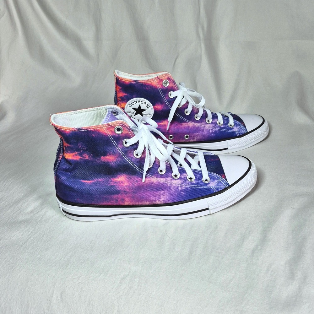 Converse galaxy tie dye purple high top Chuck Taylor sneakers women's 10